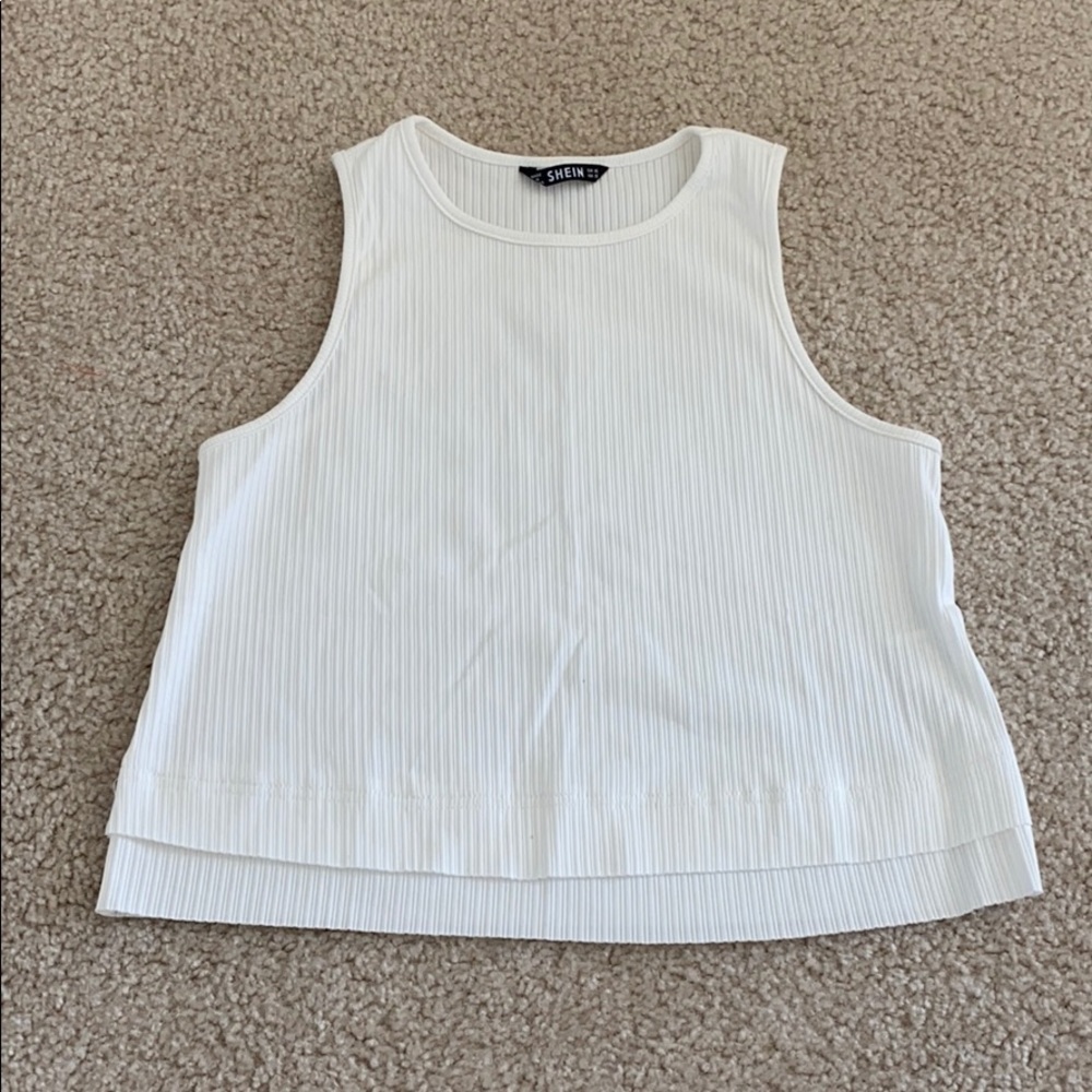 White Overlay Tanktop